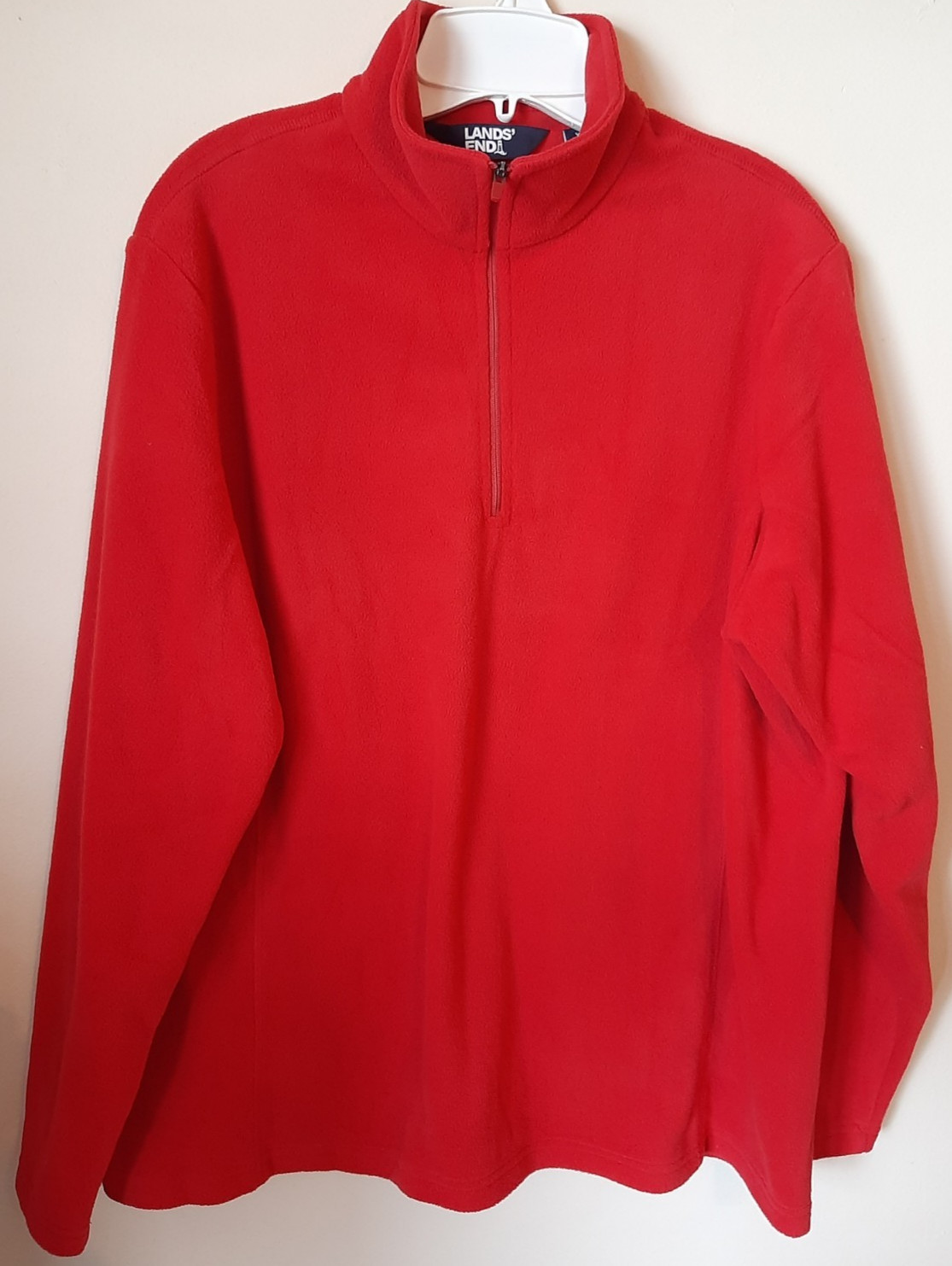 Lands End 1/4 Zip Pullover Mens Large Outdoor Fleece Mock Neck Long Sleeve--NWT gallery