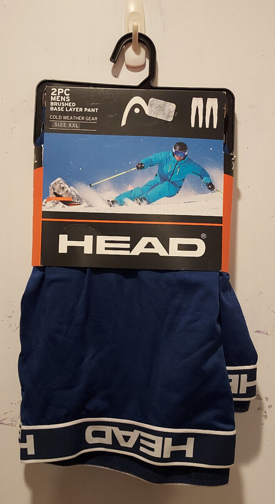 HEAD 2pc Mens brushed base layer pant - cold weather gear - size XXL - NWT