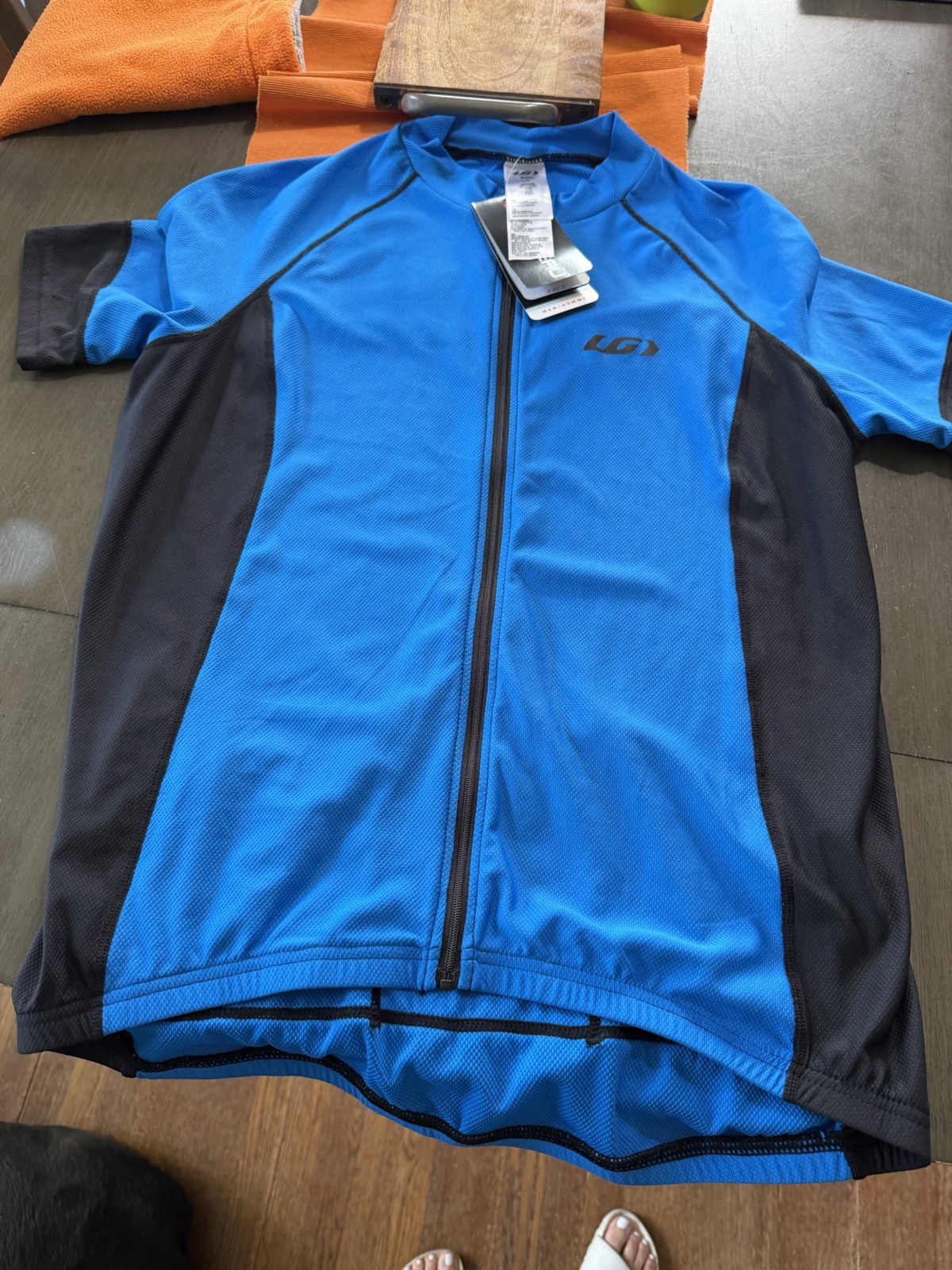 Garneau Equipe Jersey Shirt Mens Large Blue Black Full Zip Cycling Bike Top NWT gallery