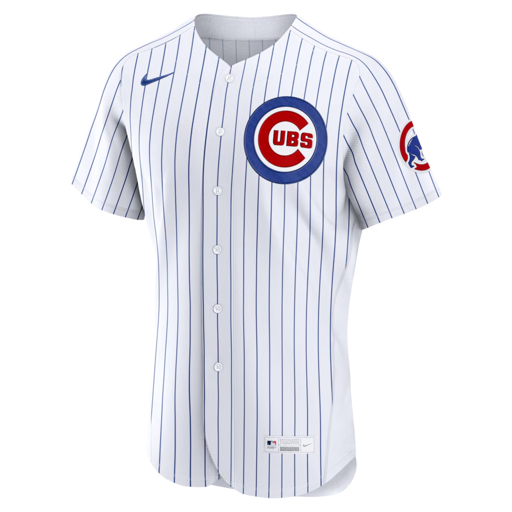 Custom Nike MLB Chicago Cubs Home F.B. Edition A.C. Full Stitched White Jersey gallery