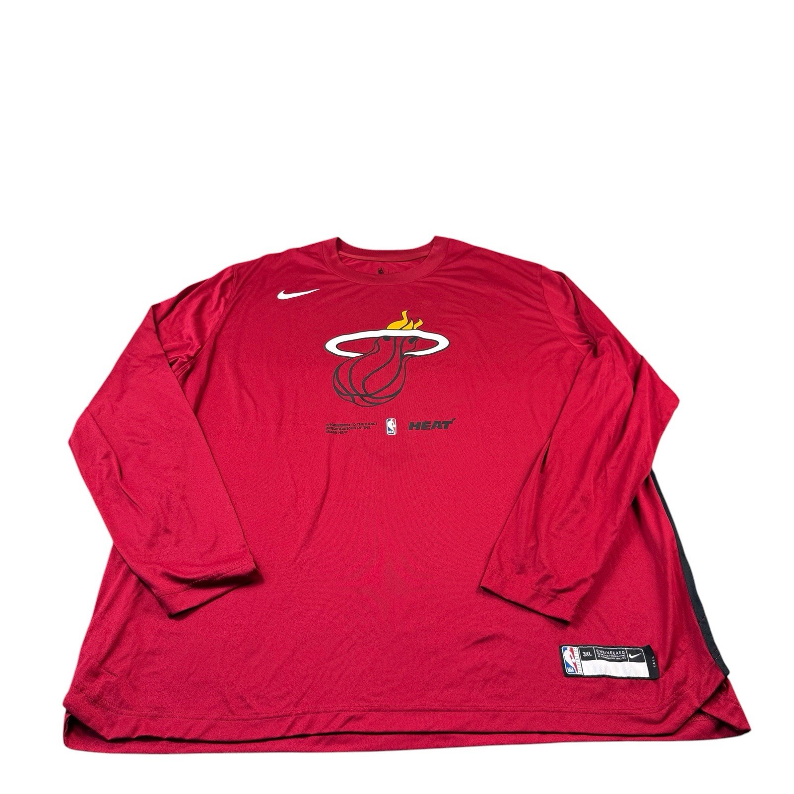 Nike Engineered Red Performance L/S Men’s Miami Heat Shirt Size 3XLT gallery