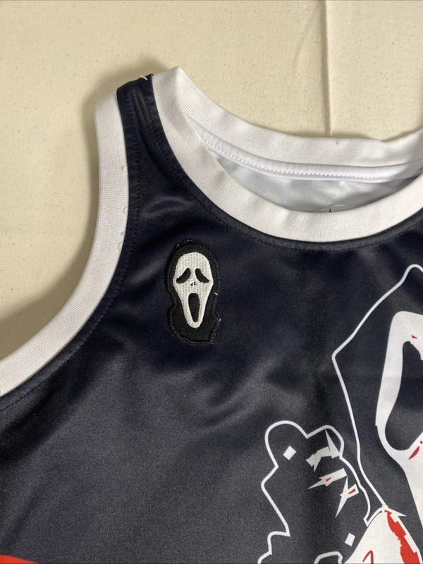 Headgear Classics Scream 1996 Ghost Face Basketball Jersey Black Size M gallery