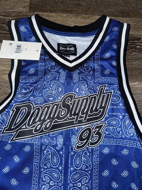 Snoop Dogg Dogg Supply Blue Bandana Jersey Tank Royal Blue Paisley Mens XS gallery