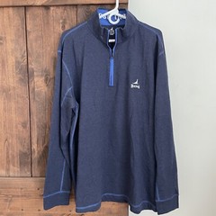 Buoy 4 Mens Pullover Size XL Blue 1/4 Zip Coastie Knit Nautical Seal Fishing