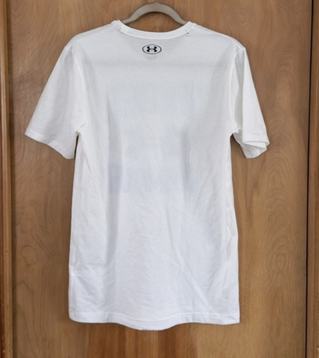 Under Armour Men's Vintage Logo Graphic T Shirt Tee White Blue Size S Loose NWT gallery