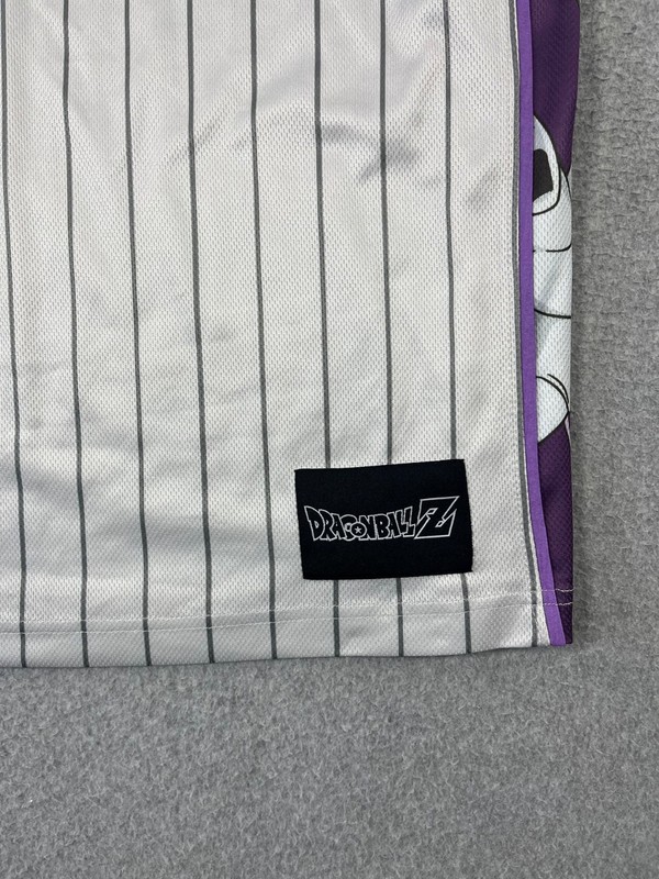 Dragon Ball Z Frieza Basketball Jersey Mens M Gray Purple Pinstripe DBZ gallery