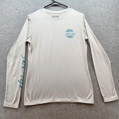 Salt Life Shirt Mens Medium White SLX Long Sleeve Performance UV UPF Fishing
