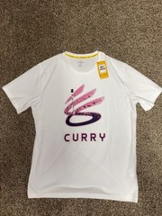 NWT Under Armour Curry T-shirt White/Pink Men’s Size 2Xl. A4
