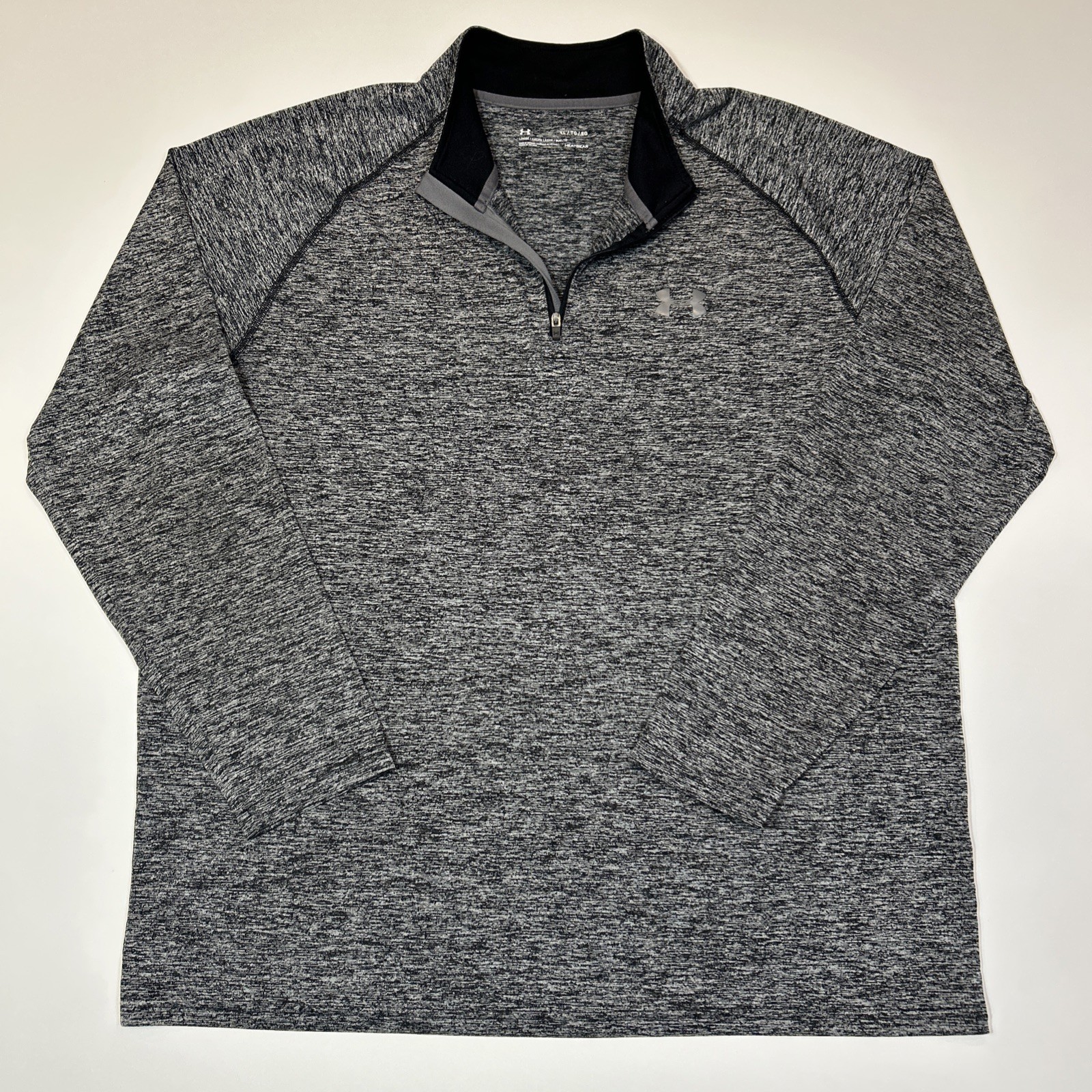 Under Armour Quarter Zip Men’s XL HeatGear Gray Black Athletic Pullover gallery