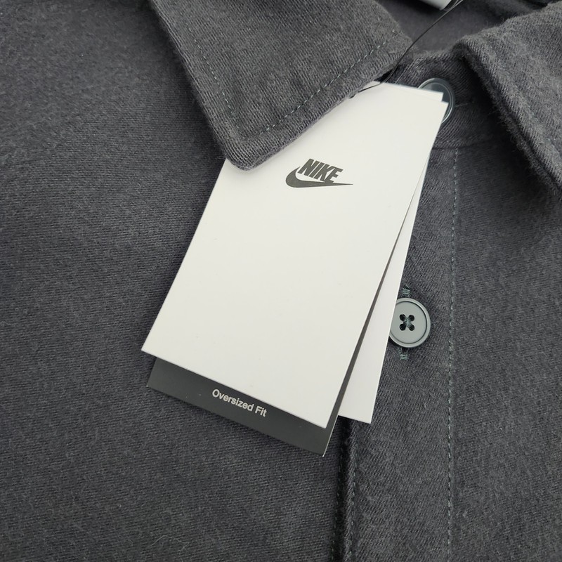 Nike Men Medium Nike Life Long-Sleeve Chamois Field Shirt Anthracite FB7742-060 gallery