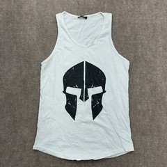 Northmen Clothing White Spartan Helmet Print Tank Top Mens Size XL