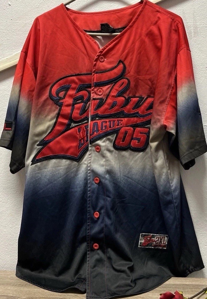 Vtg FUBU Sports Baseball Jersey Mens L Stitched Champions League Y2K Hip Hop gallery