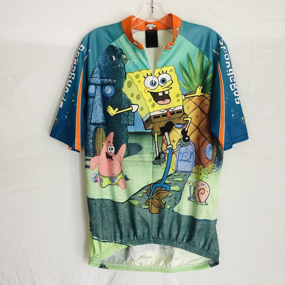 SpongeBob SquarePants Cycling Jersey Mens Medium Multicolor Descente Full Zip