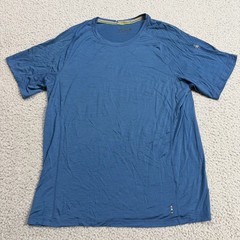 Smartwool Shirt Mens Medium Blue Merino Wool Baselayer Hiking Outdoors Gorp