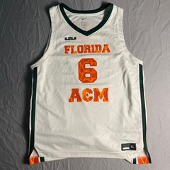 Nike Florida A&M FAMU LeBron James 6 Basketball Jersey White Mens XL P32818