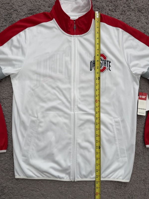 G-III Ohio State Buckeyes Jacket OSU Full Zip White Red Men's Size Large NEW gallery