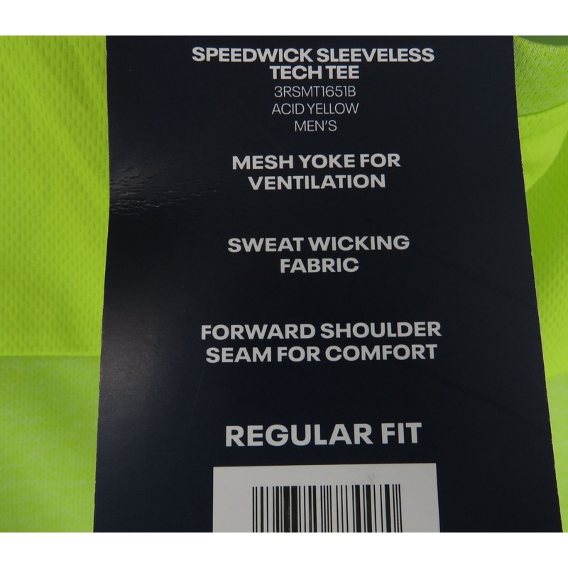 Reebok Men's Acid Yellow Speedwick Sleeveless Tee L NWT gallery