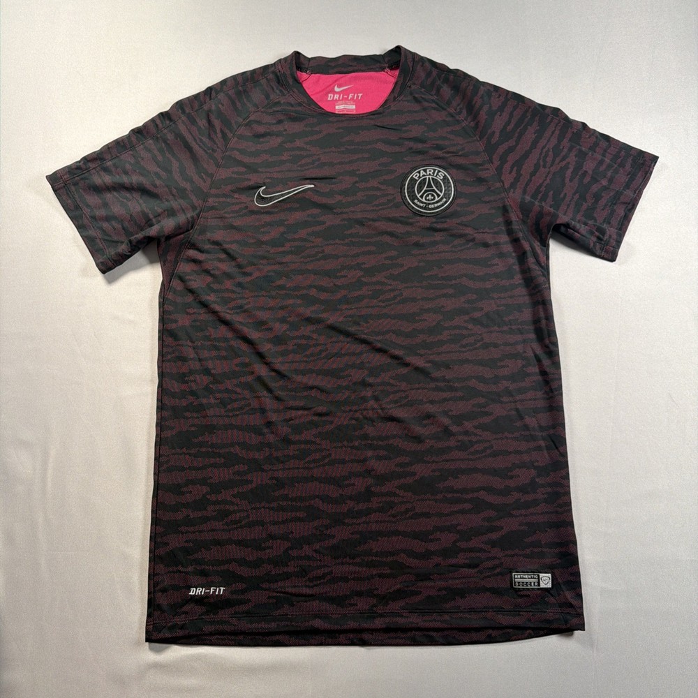 Paris Saint Germain PSG Nike Training Dri Fit Soccer Jersey Size MEDIUM Black