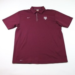 Nike Team A&M Aggies Team Issued Solid Maroon Golf Polo Mens Size Large