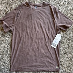 Vuori Strato Tech Tee Mens Large Clove Heather Brown V126 Short Sleeve Shirt