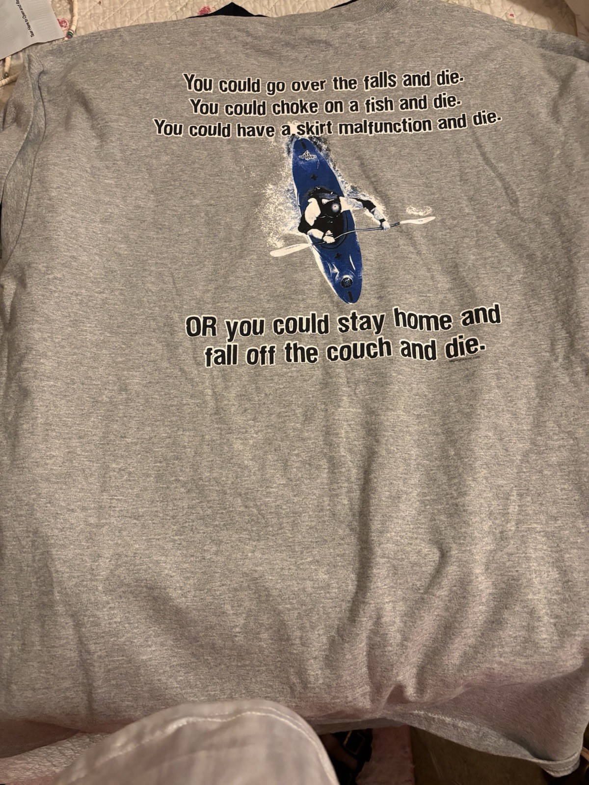 ￼ Kayak Mens XL Gray Gildan Ultra Cotton. New! Back side is very inspirational. gallery