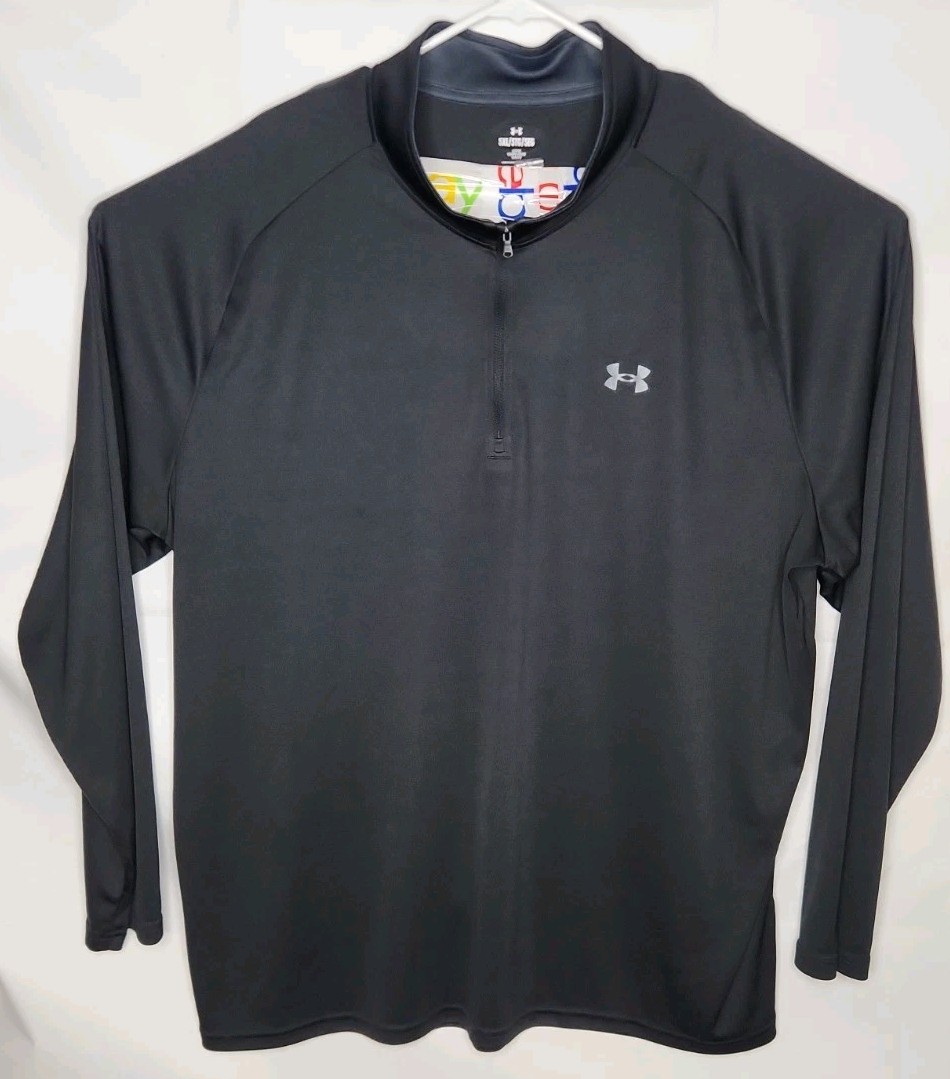 Under Armour 1/4 Zip Long Sleeve Golf Pullover Shirt Mens 5XL Black Lightweight gallery