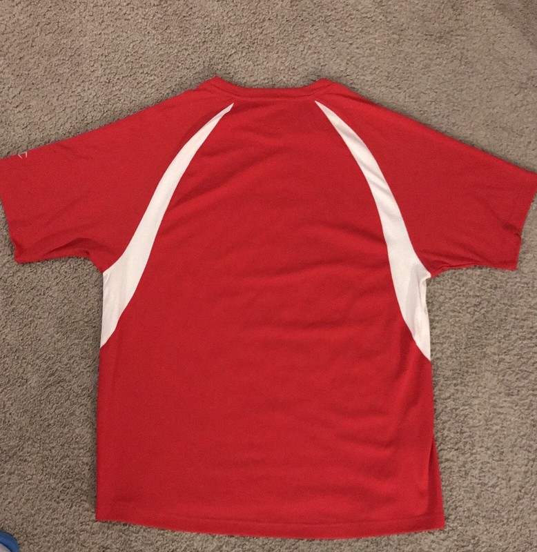 Vintage 90’s GOOGLE LOGO Shirt Activewear Top (L) Red Crew Neck gallery