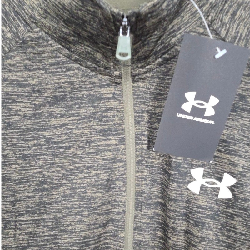 Under Armour Tech 2.0 1/2 Zip Pullover Mens Small Olive Green Black Shirt NWT gallery