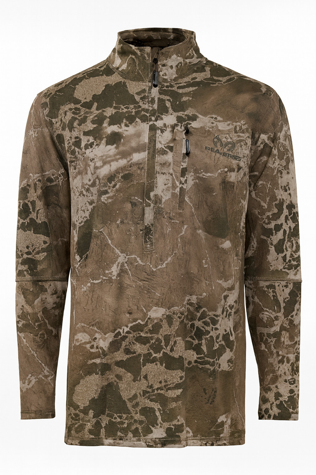Realtree Mens Wavex 1/4 Zip Pullover Camo Mens Size Medium Polyester Spandex gallery