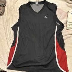 Nike Retro Air Jordan Mens Basketball Warm-up Jersey Blk/Rd/Wht Pinstripe Sz XL
