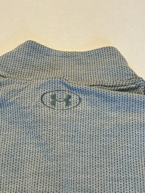 Under Armour Fitted 1/4 Zip Pullover Long Sleeve Athletic Top Gray Green Large gallery