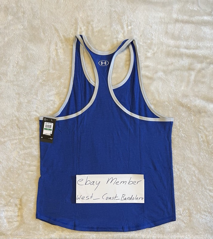 LOOK! NWT Under Armour Project Rock Men’s Large Stringer Iron Athletics Tank Top gallery