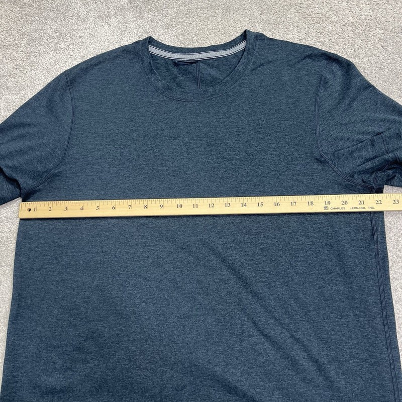 Lululemon T-Shirt Men XL Heather Blue Casual Athleisure Travel Stretch Crew Neck gallery