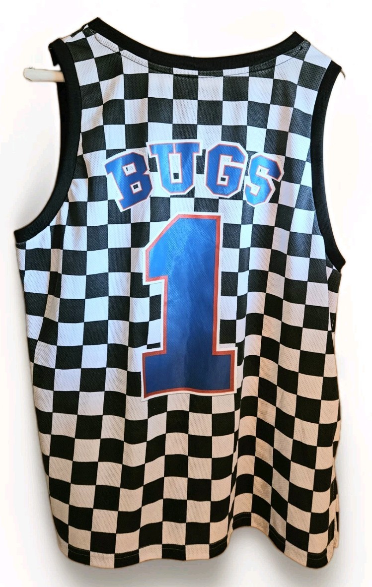 Space Jam Tune Squad Bugs Bunny #1 Tank Top Black/White Checkered Size Small gallery