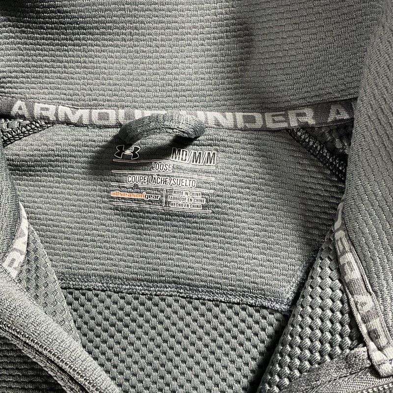 Under Armour All Season Gear Grey Loose 1/4 Zip Pull Over Zipper Pockets Medium gallery