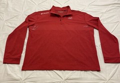 EUC! Columbia Golf Heathered Red Omni-Wick Dynamic 1/4 Zip Pullover Shirt Mens L