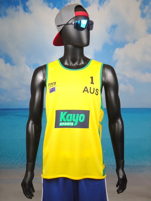 Beach Volleyball Jersey AUSTRALIA 🇦🇺 #1 Yellow Size S, M, L, XL, 2XL New gallery