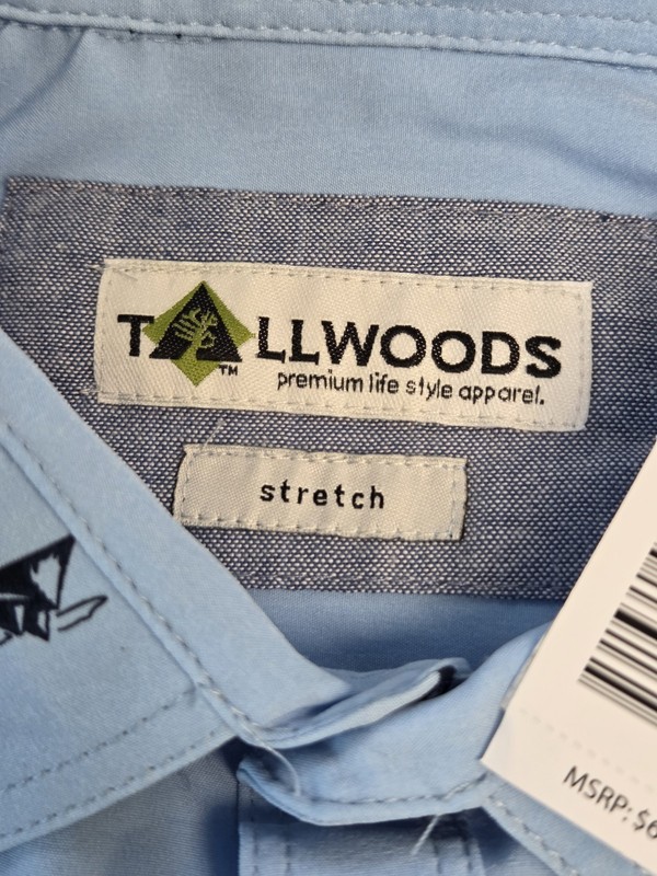 NWT Tallwoods Super Soft 4 Way Stretch Polo Shirt Men 2XL Sky Blue Mountain gallery