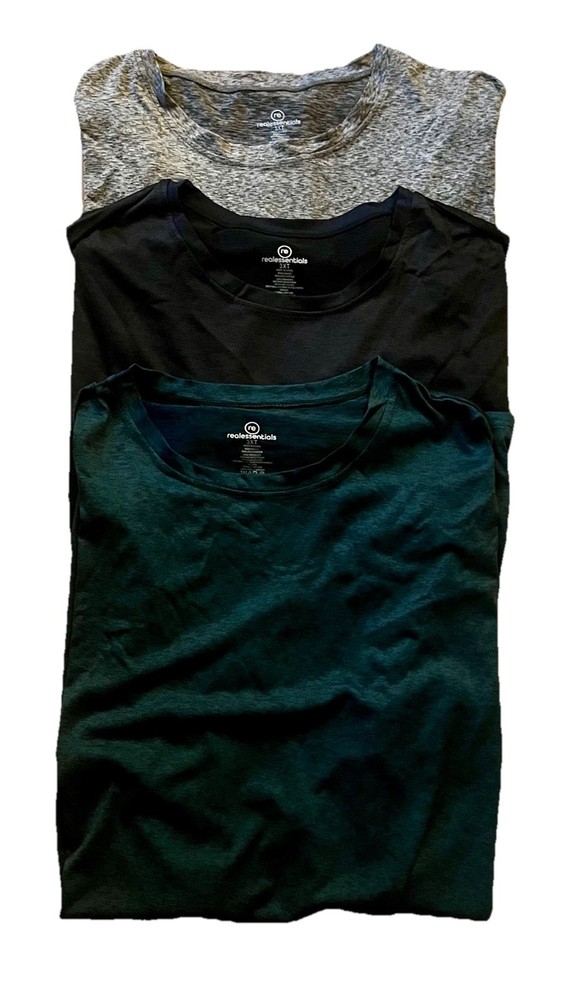 Real essentials 3XL Athletic Moisture Wicking Spandex T-Shirt Set Of 3 New!