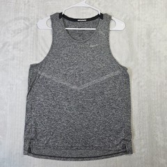 Nike Dri-Fit Rise 365 Short Sleeve Running Mens S Tank Top Shirt Gray