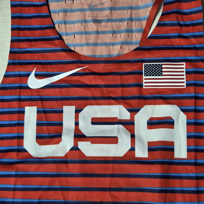 Nike Pro Elite Team USA Track & Field Running Red Blue Singlet AO8502-602 Sz S gallery