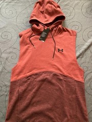 UNDER ARMOUR SLEEVELESS FITTED FLEECE HOODIE SIZE L MEN NWT $$$$
