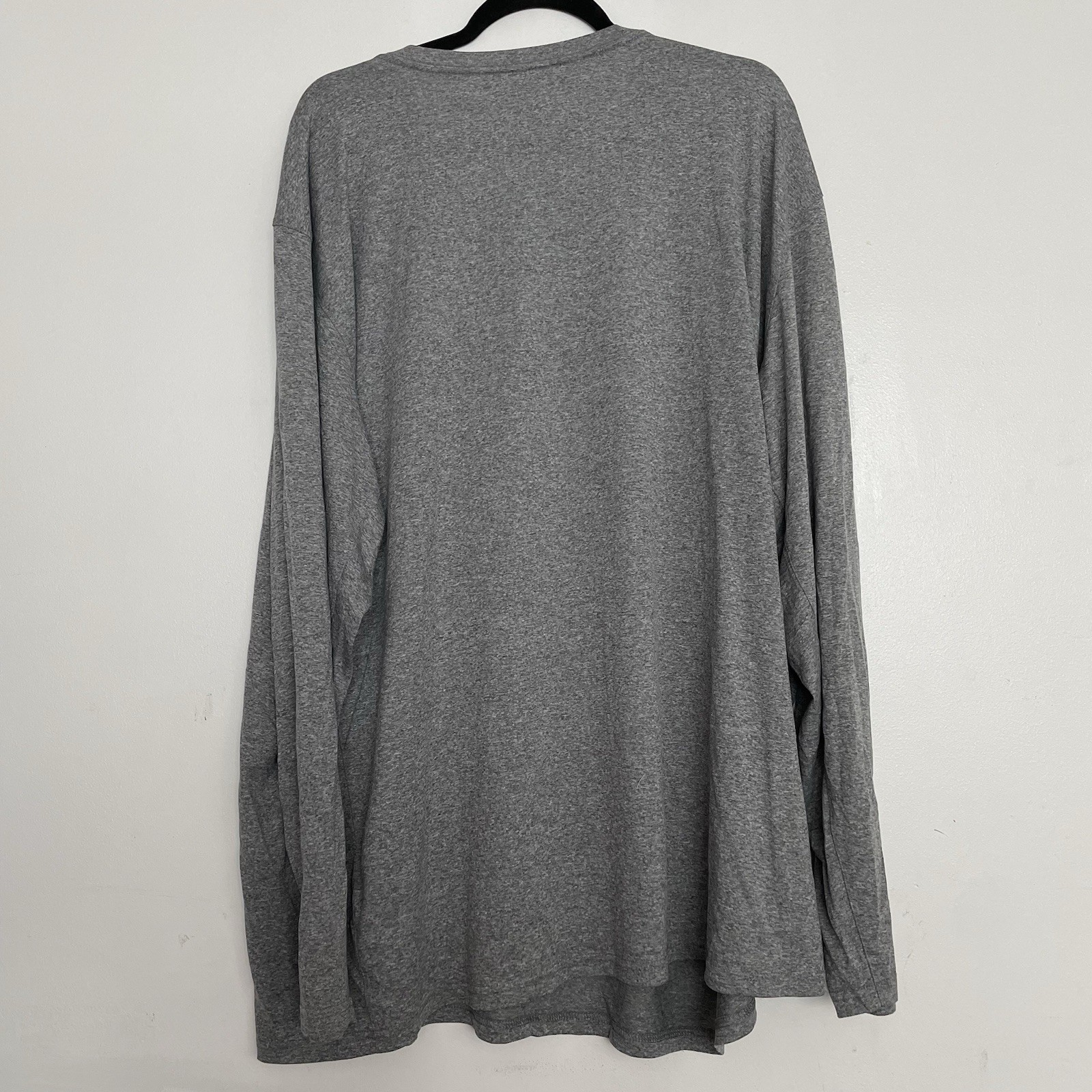 Men’s Nike Dri-Fit Logo Long Sleeve Shirt Carbon Heather Size 4XL gallery