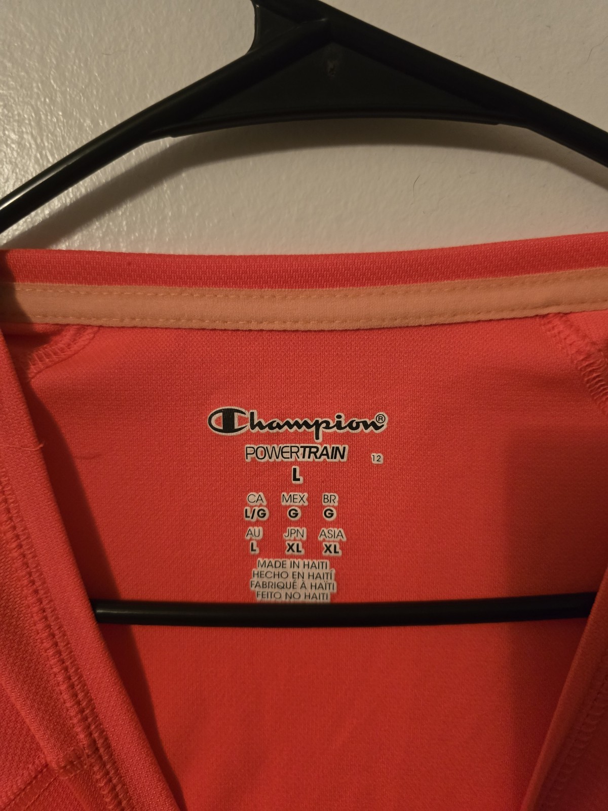 Champion Powertrain Womens L Orange V-Neck Short Sleeve Polyester Tagless Tee gallery