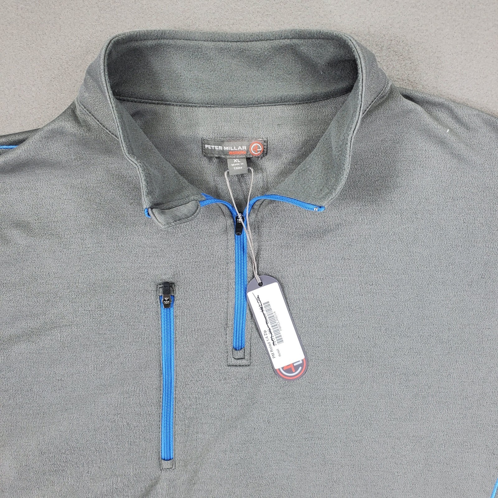New Peter Millar Warmth 1/4 Zip Mens XL Smoke Gray Country Club Golf Logo Roland gallery