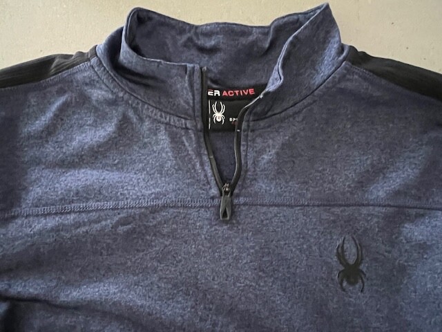 Spyder Active Men’s Performance ¼ Zip, Color: Dust Navy Heather, Size: Small NWT gallery