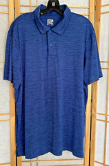 32 Degrees Cool Men’s Blue Marled Short Sleeve Polo Shirt Size X-Large Golf