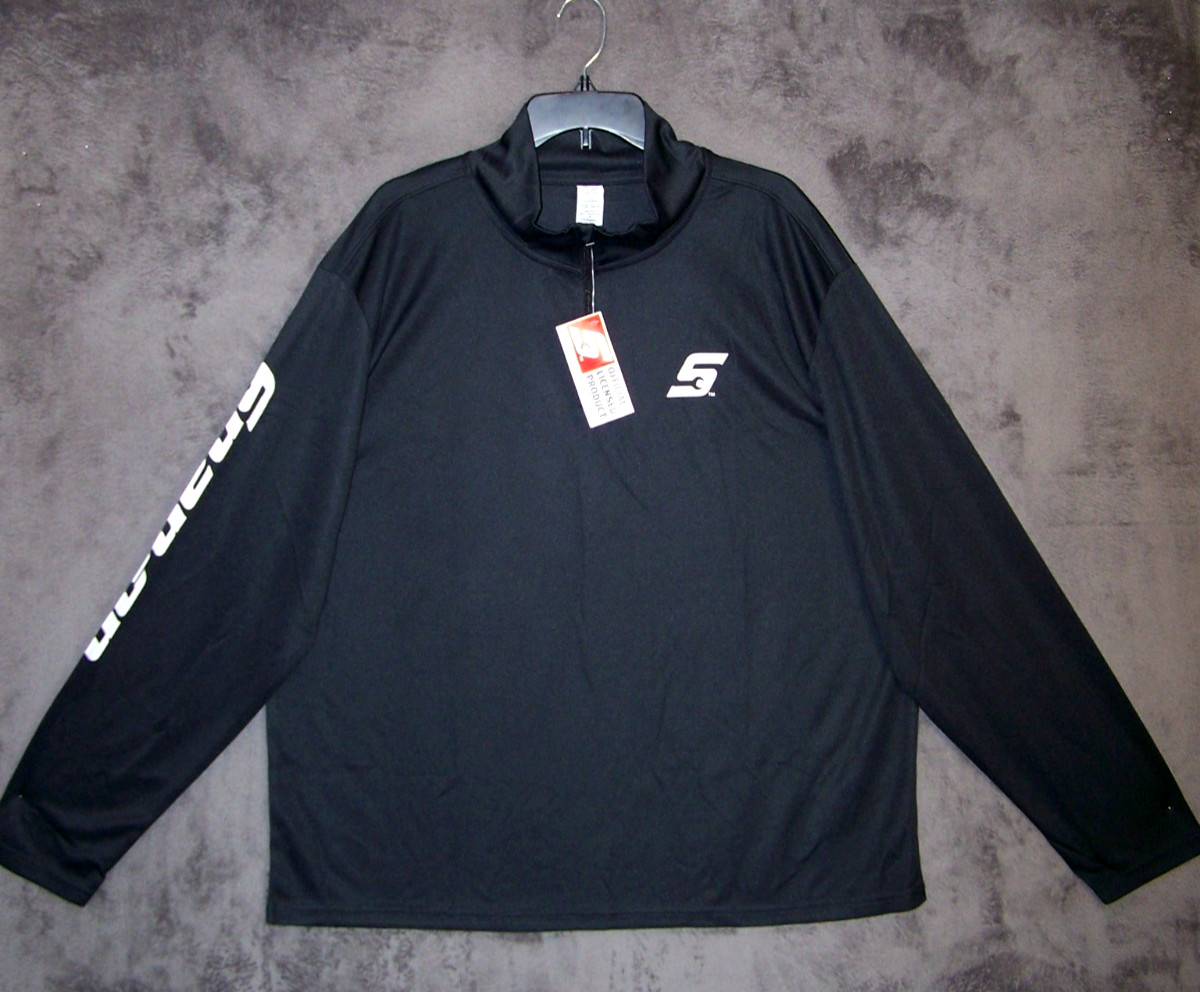 Snap On Shirt Adult Extra Large Black Lightweight Pullover Logo LS 1/4 Zip Mens gallery