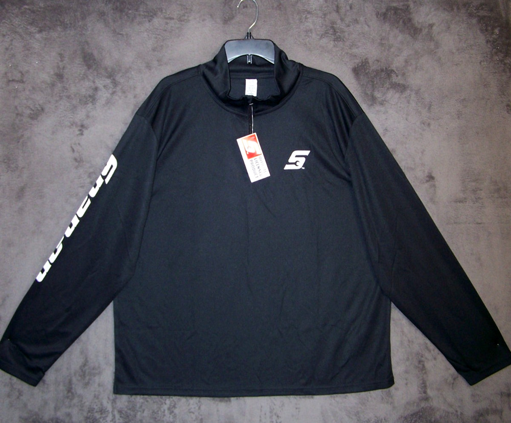 Snap On Shirt Adult Extra Large Black Lightweight Pullover Logo LS 1/4 Zip Mens