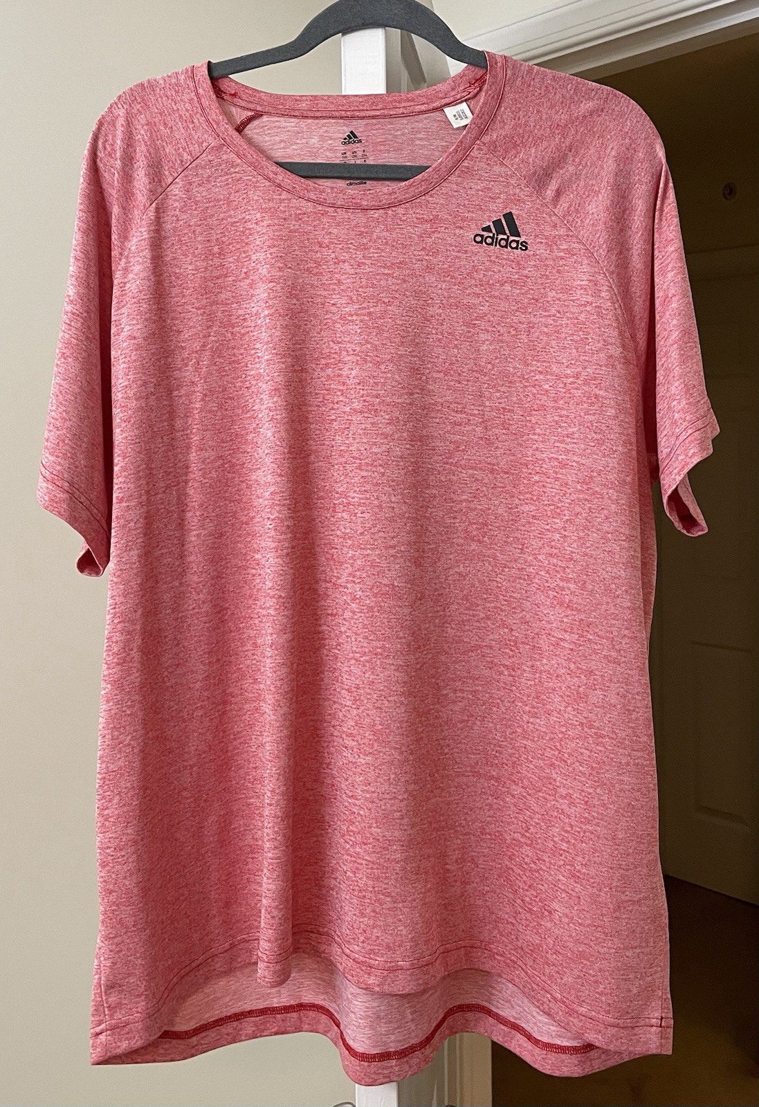 adidas Climalite Shirt Red Marled Athletic Short Sleeve Pullover Men's 2XL / XXL gallery